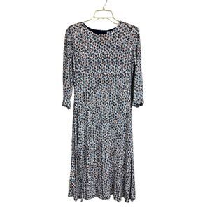 Loft Dress Womens Size 6 Multi Floral Midi Slit Feminine‎ Romantic Classic Chic